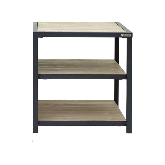 Mesa auxiliar modular de acero y madera para asador, ideal para parrilla y bbq en exteriores