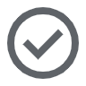 Círculo gris con marca de verificación, icono de validación o aprobación