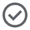 Círculo gris con marca de verificación, icono de validación o aprobación