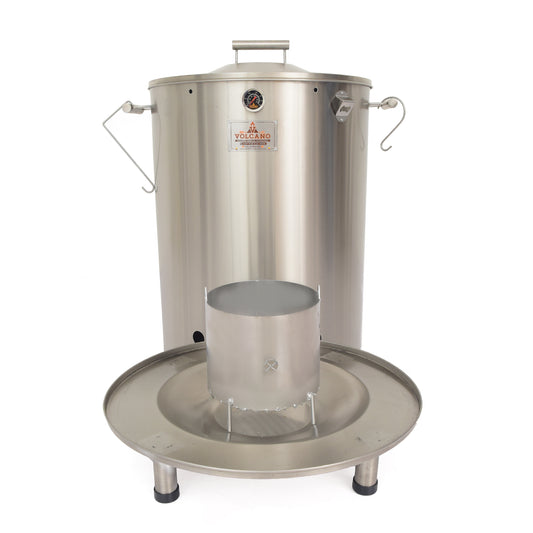 Barril asador grande de acero inoxidable ideal para asados, ahumados y parrilla en exterior