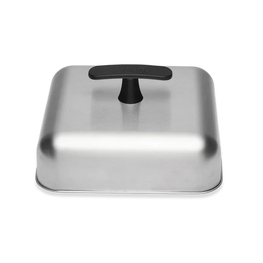 Tapa cuadrada de acero inoxidable para hamburguesas, ideal para asados y parrilla