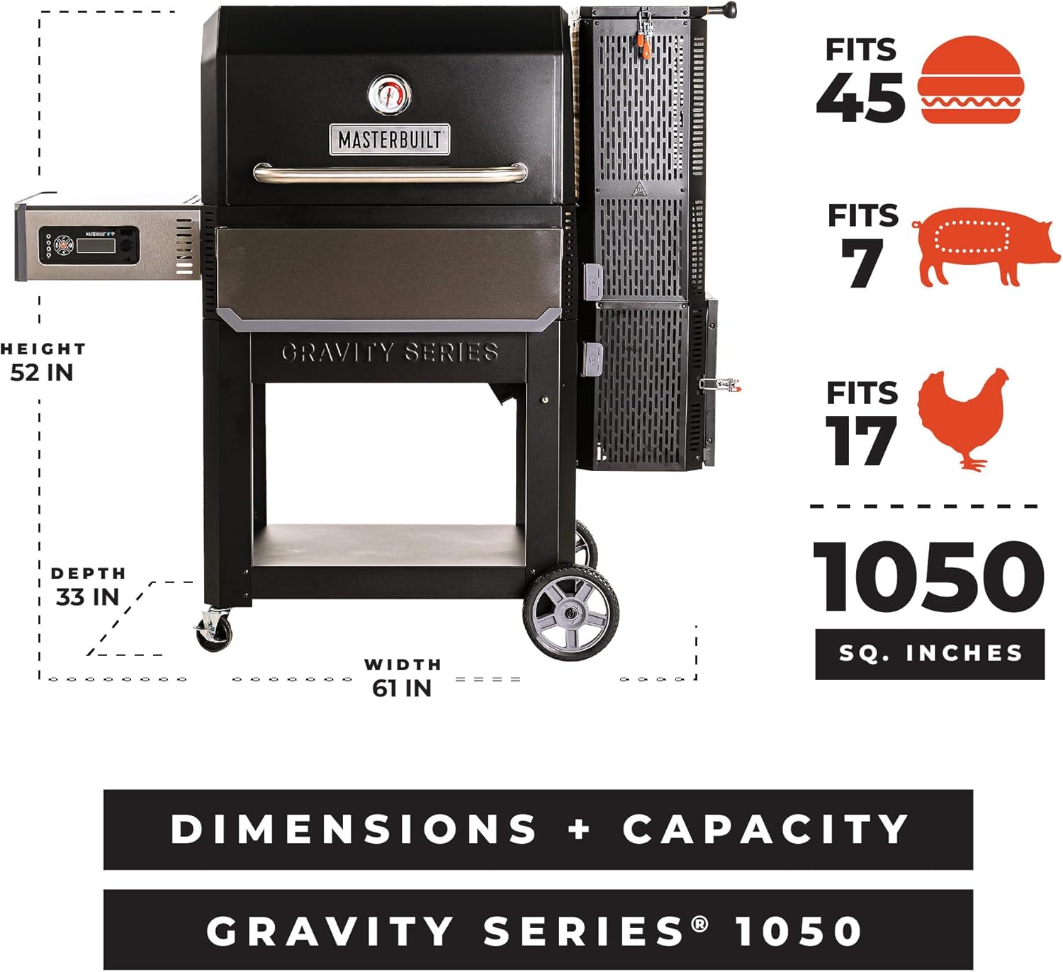 Masterbuilt Gravity Series 1050 - Parrilla y Ahumador Digital WiFi a Carbón - Parrilleros Aficionados