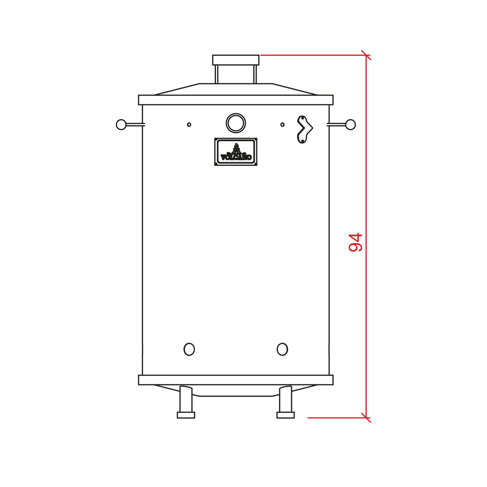 Barril Asador Acero Inoxidable Grande - Olympus - altura