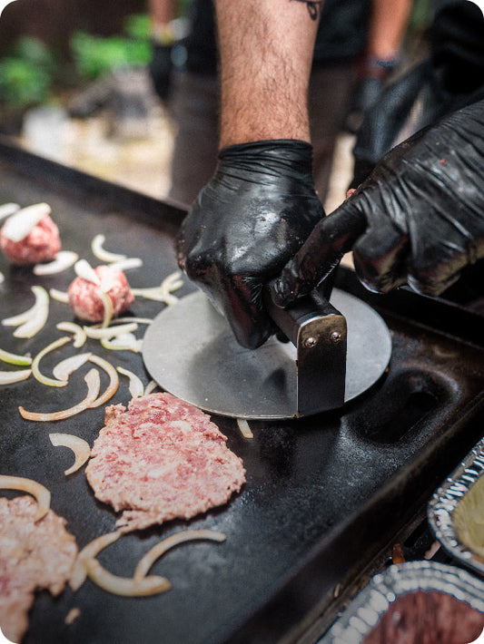 Prensa para hamburguesas aplastadas para plancha