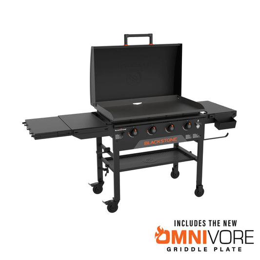 Asador tipo plancha Blackstone 36" con tapa, ideal para asados, parrilla y BBQ en exteriores