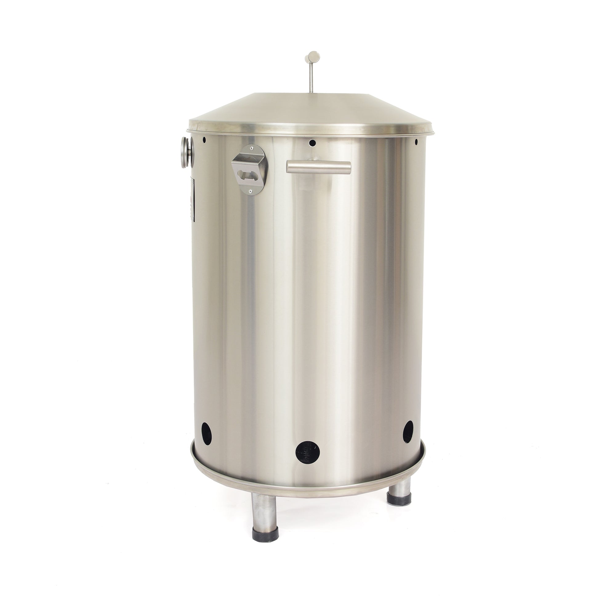 Barril asador mediano de acero inoxidable para asados, parrilla y ahumados