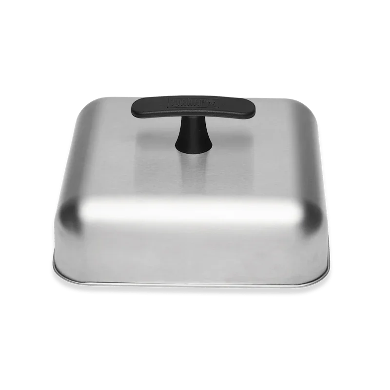 Tapa cuadrada de acero inoxidable para hamburguesas, ideal para asados y parrilla